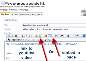 Make hyper link, or embed video
